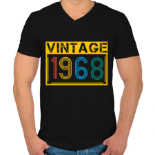 PRINTFASHION 1968 - Férfi V-nyakú póló - Fekete férfi póló