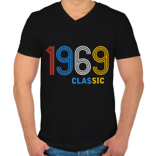 PRINTFASHION 1969 - Férfi V-nyakú póló - Fekete férfi póló