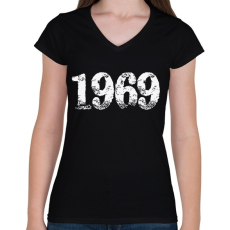 PRINTFASHION 1969 - Női V-nyakú póló - Fekete