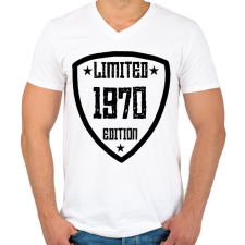 PRINTFASHION 1970 - Férfi V-nyakú póló - Fehér férfi póló