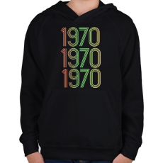 PRINTFASHION 1970 - Gyerek kapucnis pulóver - Fekete