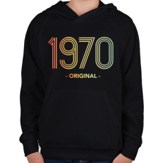 PRINTFASHION 1970 - Gyerek kapucnis pulóver - Fekete