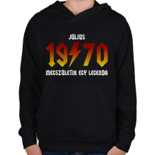 PRINTFASHION 1970 július - Legenda születik (ACDC stílus) - Gyerek kapucnis pulóver - Fekete gyerek pulóver, kardigán