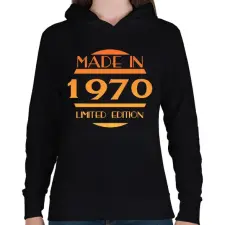 PRINTFASHION 1970 - Női kapucnis pulóver - Fekete női pulóver, kardigán