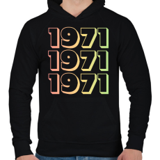 PRINTFASHION 1971 - Férfi kapucnis pulóver - Fekete