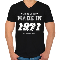 PRINTFASHION 1971 - Férfi V-nyakú póló - Fekete