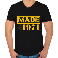 PRINTFASHION 1971 - Férfi V-nyakú póló - Fekete