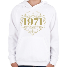 PRINTFASHION 1971 - Gyerek kapucnis pulóver - Fehér