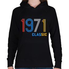 PRINTFASHION 1971 - Női kapucnis pulóver - Fekete női pulóver, kardigán