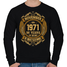 PRINTFASHION 1971 november awesome - Férfi pulóver - Fekete férfi pulóver, kardigán