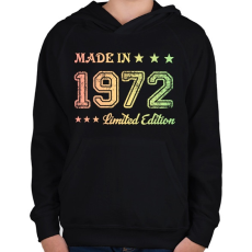 PRINTFASHION 1972 - Gyerek kapucnis pulóver - Fekete