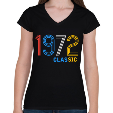 PRINTFASHION 1972 - Női V-nyakú póló - Fekete női póló