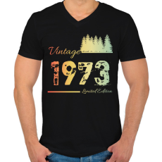 PRINTFASHION 1973 - Férfi V-nyakú póló - Fekete