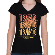 PRINTFASHION 1973 - Női V-nyakú póló - Fekete
