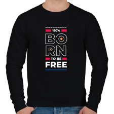 PRINTFASHION 1974 born to be free - Férfi pulóver - Fekete férfi pulóver, kardigán