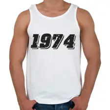 PRINTFASHION 1974 - Férfi atléta - Fehér atléta, trikó