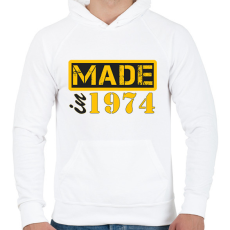 PRINTFASHION 1974 - Férfi kapucnis pulóver - Fehér