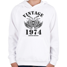 PRINTFASHION 1974 - Gyerek kapucnis pulóver - Fehér