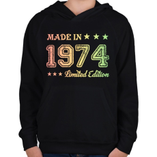 PRINTFASHION 1974 - Gyerek kapucnis pulóver - Fekete