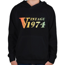 PRINTFASHION 1974 - Gyerek kapucnis pulóver - Fekete