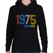 PRINTFASHION 1975 - Női kapucnis pulóver - Fekete női pulóver, kardigán