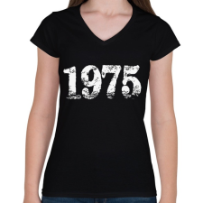 PRINTFASHION 1975 - Női V-nyakú póló - Fekete női póló