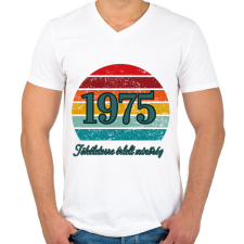 PRINTFASHION 1975 retro kör háttér - Férfi V-nyakú póló - Fehér férfi póló