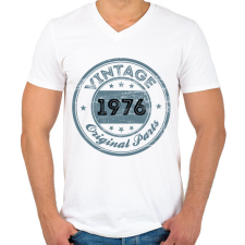 PRINTFASHION 1976 - Férfi V-nyakú póló - Fehér férfi póló
