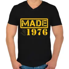 PRINTFASHION 1976 - Férfi V-nyakú póló - Fekete férfi póló