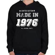 PRINTFASHION 1976 - Gyerek kapucnis pulóver - Fekete