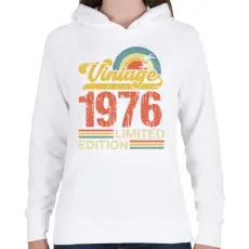 PRINTFASHION 1976 vintage 2 szülinap 50 - Női kapucnis pulóver - Fehér