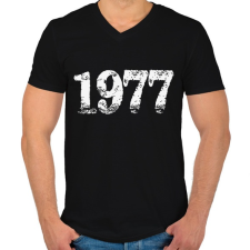 PRINTFASHION 1977 - Férfi V-nyakú póló - Fekete férfi póló