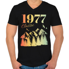 PRINTFASHION 1977 - Férfi V-nyakú póló - Fekete