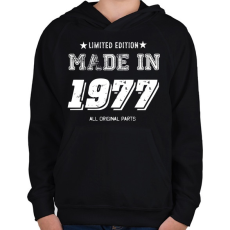 PRINTFASHION 1977 - Gyerek kapucnis pulóver - Fekete