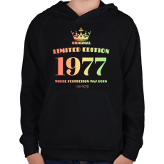 PRINTFASHION 1977 - Gyerek kapucnis pulóver - Fekete