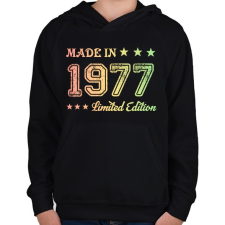 PRINTFASHION 1977 - Gyerek kapucnis pulóver - Fekete gyerek pulóver, kardigán