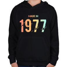 PRINTFASHION 1977 - Gyerek kapucnis pulóver - Fekete