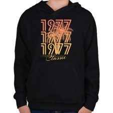 PRINTFASHION 1977 - Gyerek kapucnis pulóver - Fekete gyerek pulóver, kardigán