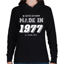 PRINTFASHION 1977 - Női kapucnis pulóver - Fekete női pulóver, kardigán