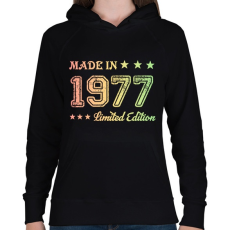 PRINTFASHION 1977 - Női kapucnis pulóver - Fekete