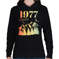 PRINTFASHION 1977 - Női kapucnis pulóver - Fekete női pulóver, kardigán