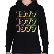 PRINTFASHION 1977 - Női kapucnis pulóver - Fekete