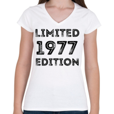 PRINTFASHION 1977 - Női V-nyakú póló - Fehér