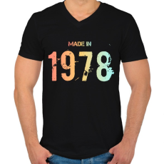 PRINTFASHION 1978 - Férfi V-nyakú póló - Fekete