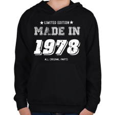 PRINTFASHION 1978 - Gyerek kapucnis pulóver - Fekete gyerek pulóver, kardigán