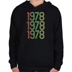 PRINTFASHION 1978 - Gyerek kapucnis pulóver - Fekete