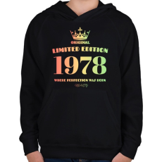 PRINTFASHION 1978 - Gyerek kapucnis pulóver - Fekete