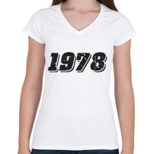PRINTFASHION 1978 - Női V-nyakú póló - Fehér női póló