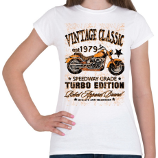 PRINTFASHION 1979-es Vintage Classic Turbo Edition motorkerékpár - Női póló - Fehér