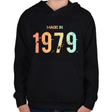 PRINTFASHION 1979 - Gyerek kapucnis pulóver - Fekete